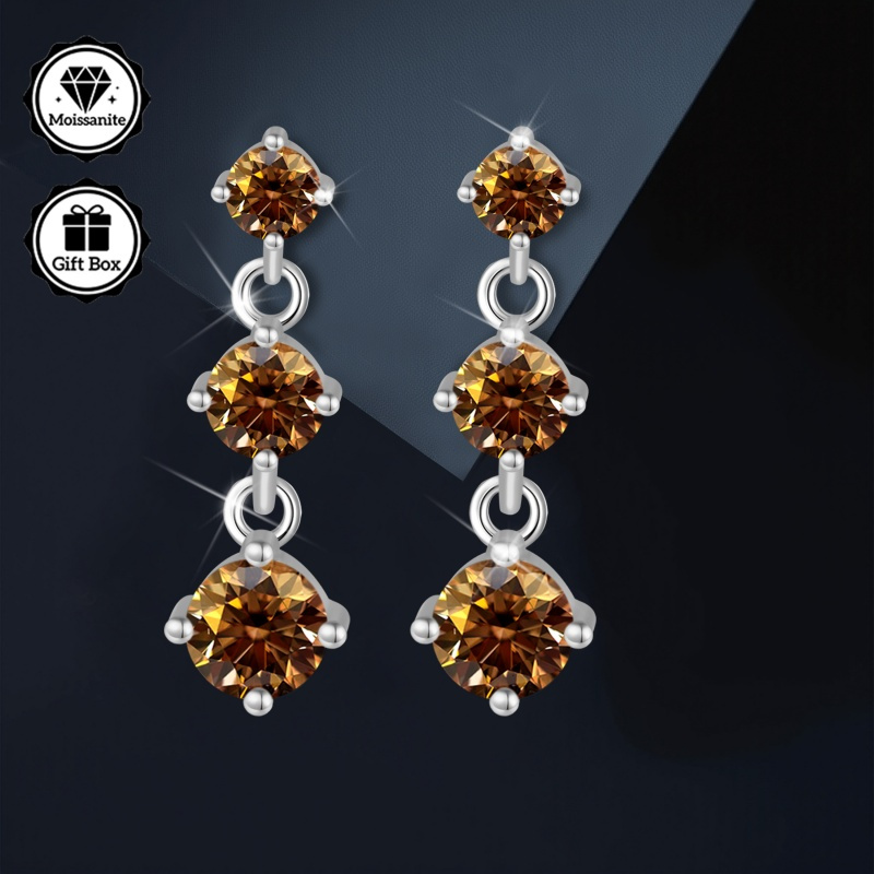 Women's 1.8 Carat GRA Moissanite Earrings, Elegant Design
